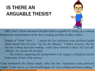 IS THERE AN
ARGUABLE THESIS?
 