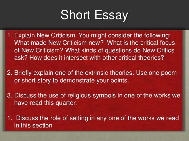 A short essay on criticism