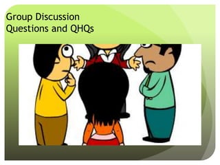 Group Discussion
Questions and QHQs
 