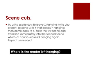 Scene cuts.
 Try using scene cuts to leave X hanging while you
  present a scene with Y that leaves Y hanging;
  then come back to X, finish the first scene and
  transition immediately into the second scene
  which–of course–leaves X hanging again.
  Repeat as needed.



    Where is the reader left hanging?
 
