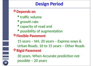 Pavement Design Loading Comprehensive Pavement Design Parameters and Traffic Load Analysis | PPTX
