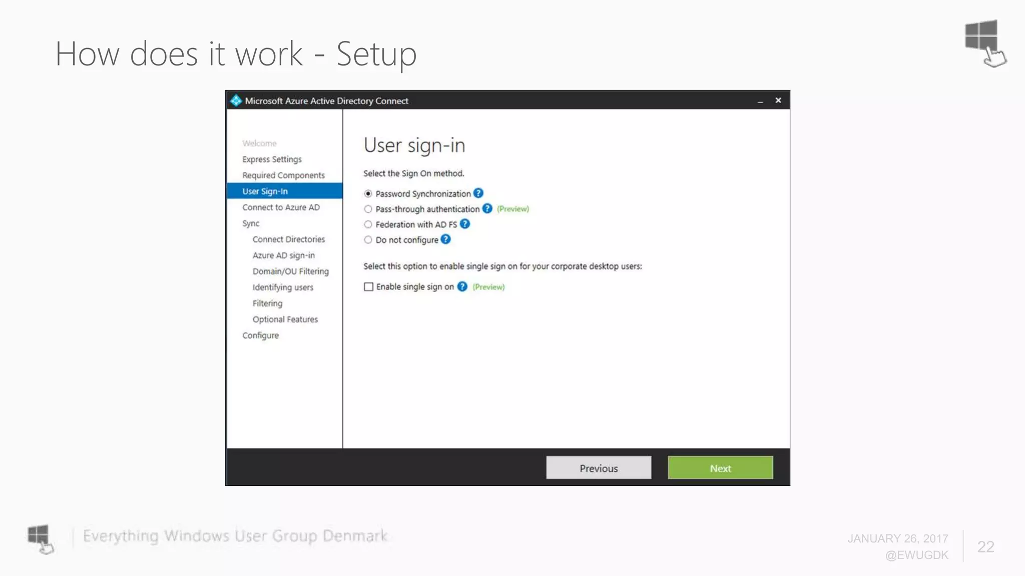 How does it work - Setup
JANUARY 26, 2017
@EWUGDK
22
 