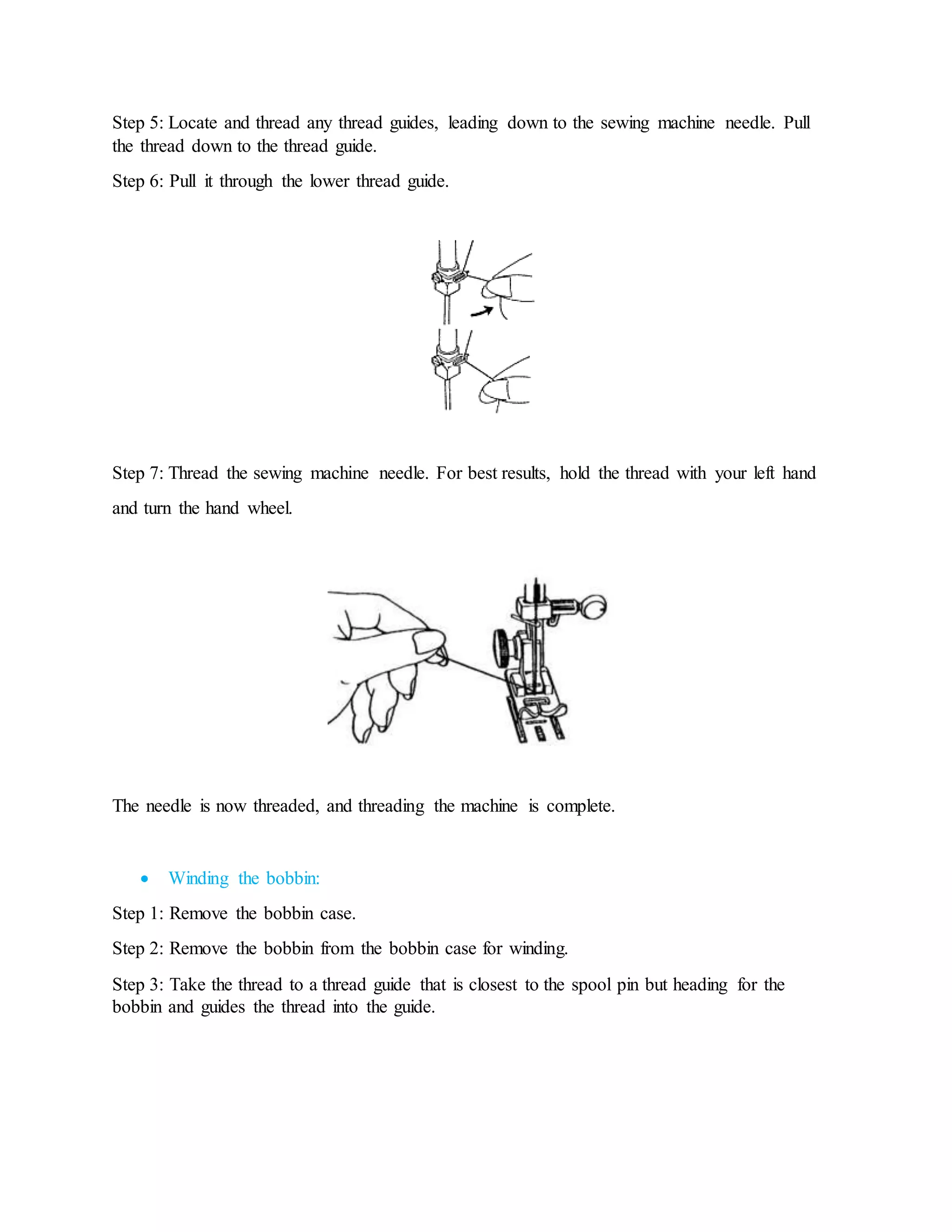 study on threading and bobbin winding | DOCX