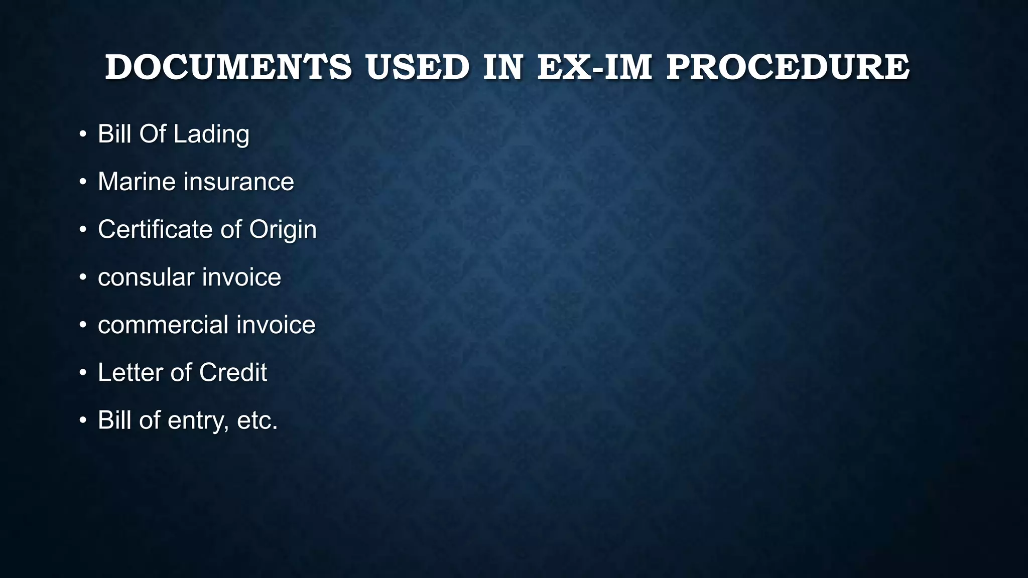 Ex im procedure in india | PPTX