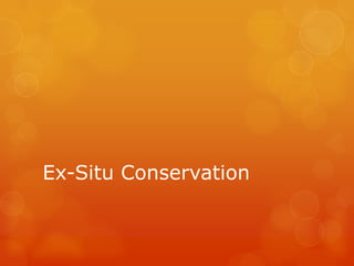 Ex-Situ Conservation
 