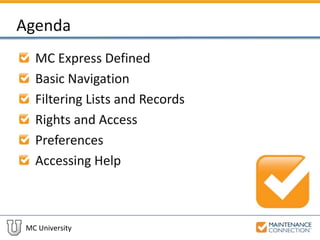 Ex01 | Overview of MC Express (MCUI) | PPTX