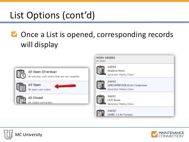 ex03 work order management through mc express mcui work order generator