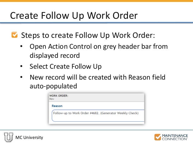 ex03 work order management through mc express mcui work order generator