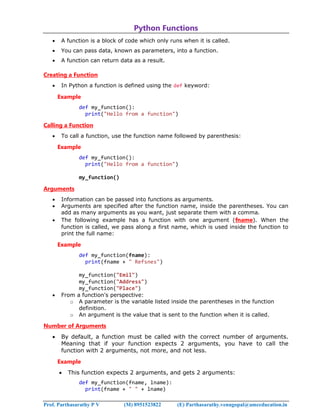 Python Function Fundamentals | PDF