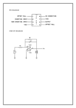 PIN DIAGRAM
CIRCUIT DIAGRAM
 
