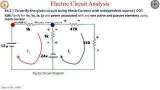 electric circuit analysis. Mesh current analysis | PPTX