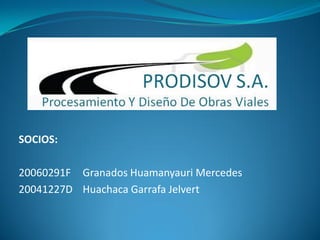 SOCIOS:

20060291F Granados Huamanyauri Mercedes
20041227D Huachaca Garrafa Jelvert
 