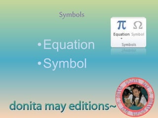 Symbols
•Equation
•Symbol
 