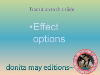 Transitionto this slide
•Effect
options
 
