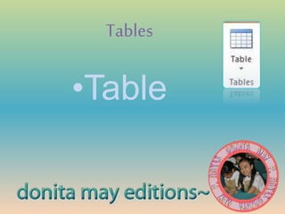 Tables
•Table
 