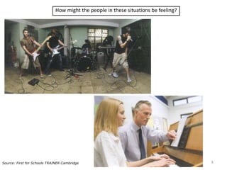 How might the people in these situations be feeling?
8Source: First for Schools TRAINER Cambridge
 