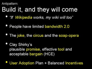 Enterprise 2.0 Anti-Patterns, ROI and Metrics