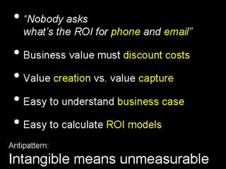 Enterprise 2.0 Anti-Patterns, ROI and Metrics