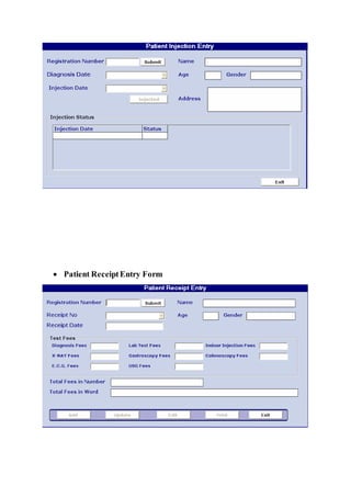  Patient ReceiptEntry Form
 
