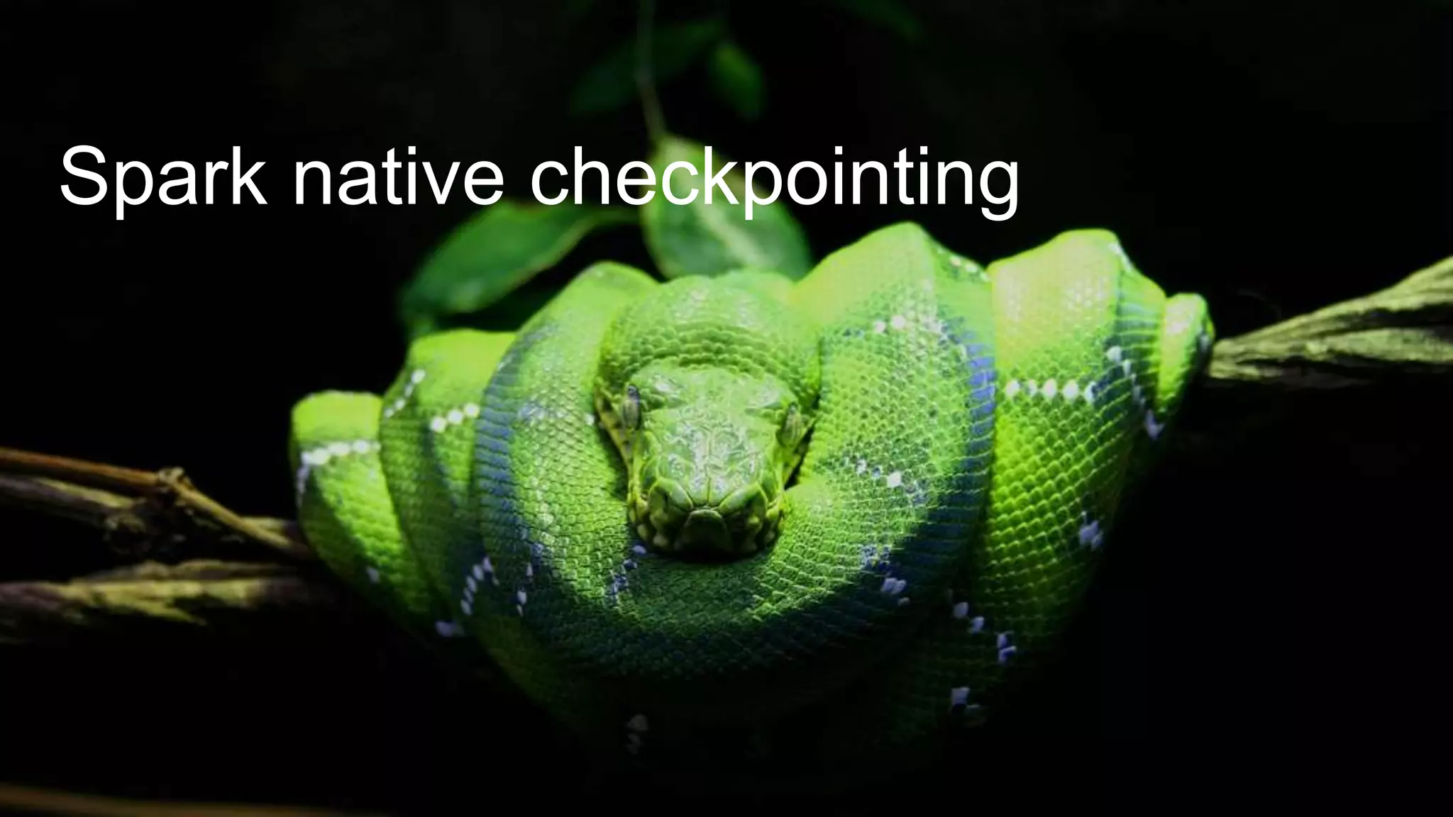 Spark native checkpointing
 