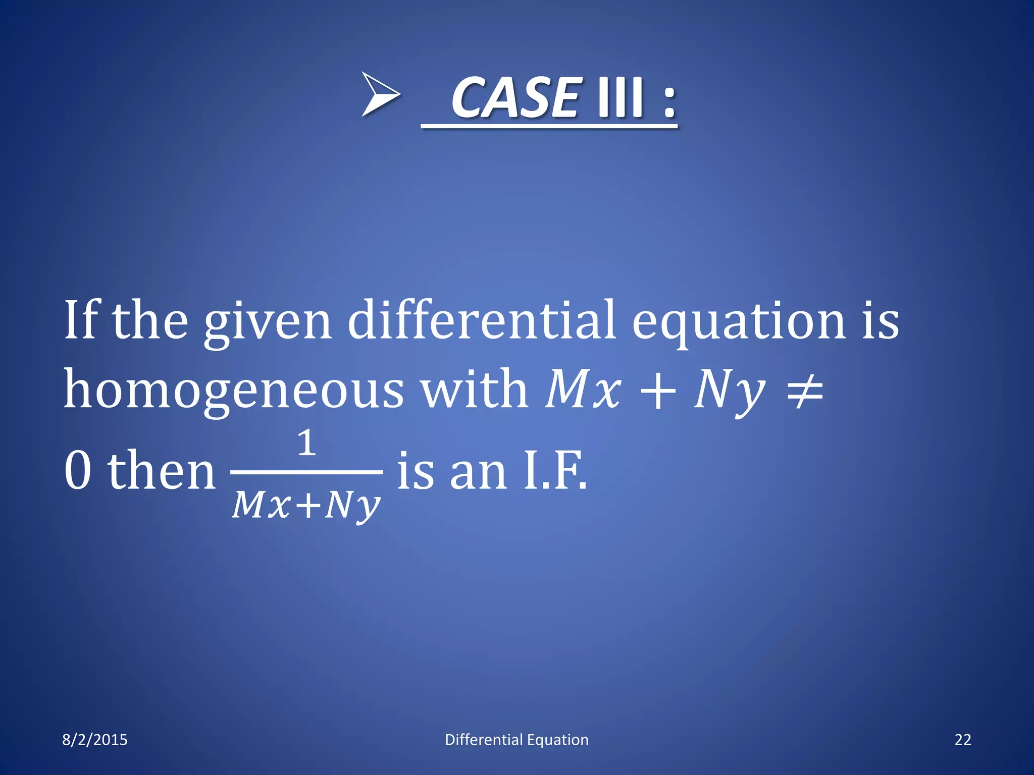 Exact & non differential equation PPT