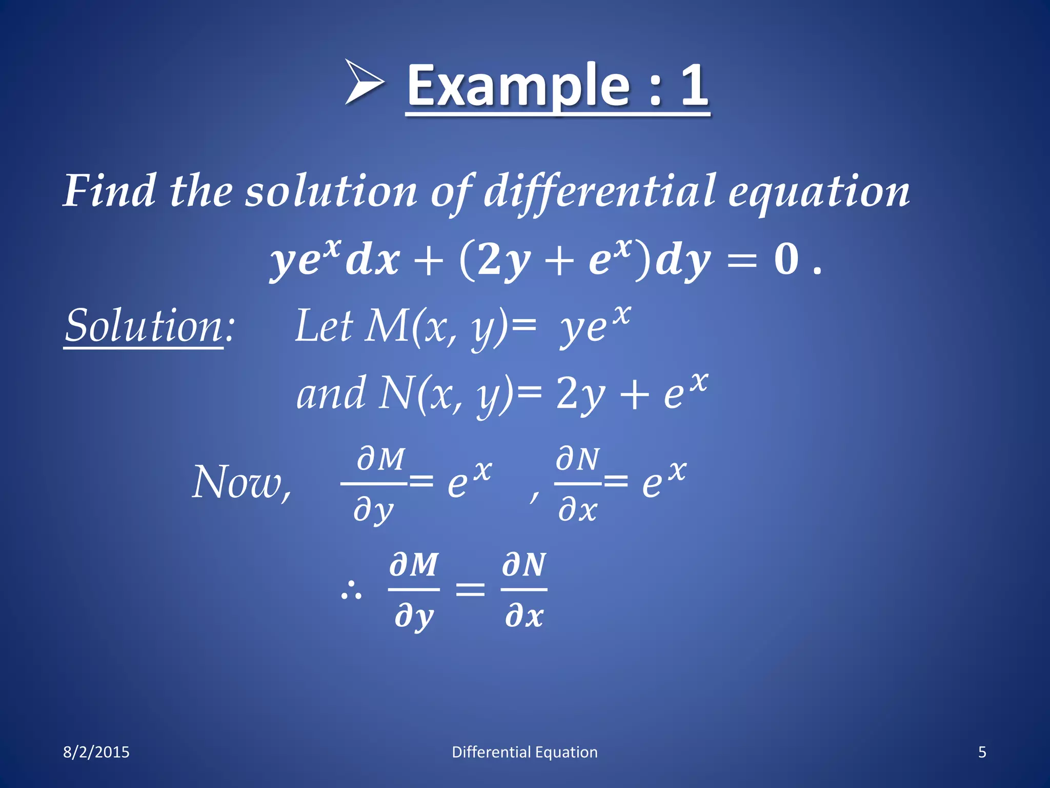 Exact & non differential equation | PPTX | Physics | Science