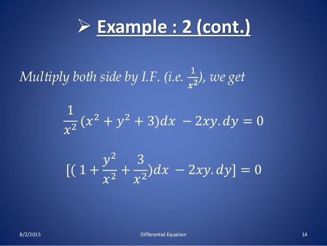 Exact Non Differential Equation
