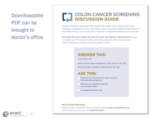 Downloadable 
PDF can be 
brought to 
doctor’s office 
30 
 
