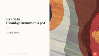 Exadata
Cloud@Customer X9M
マルチカスタマ
Copyright © 2021, Oracle and/or its affiliates
57
 