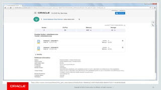 Copyright © 2015, Oracle and/or its affiliates. All rights reserved. | 52
https://docs.oracle.com/cloud/latest/trial_paid_subscriptions/CSGSG/GUID-768DDA2A-33DA-4DD0-8C89-08AB7E742571.htm#CSGSG628
 