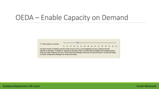 OEDA – Enable Capacity on Demand
Umair MansoobExadata Deployment Life Cycle
 