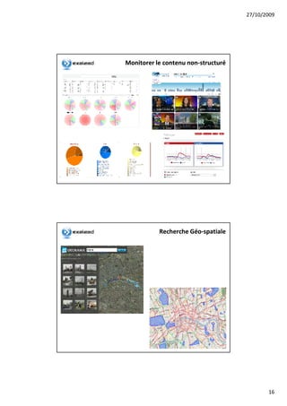 27/10/2009




Monitorer le contenu non-structuré
                     non-




           Recherche Géo-spatiale
                     Géo-




                                            16
 