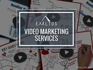 Infographic Design
VIDEO MARKETING
SERVICES
Exaltus.ca
 
