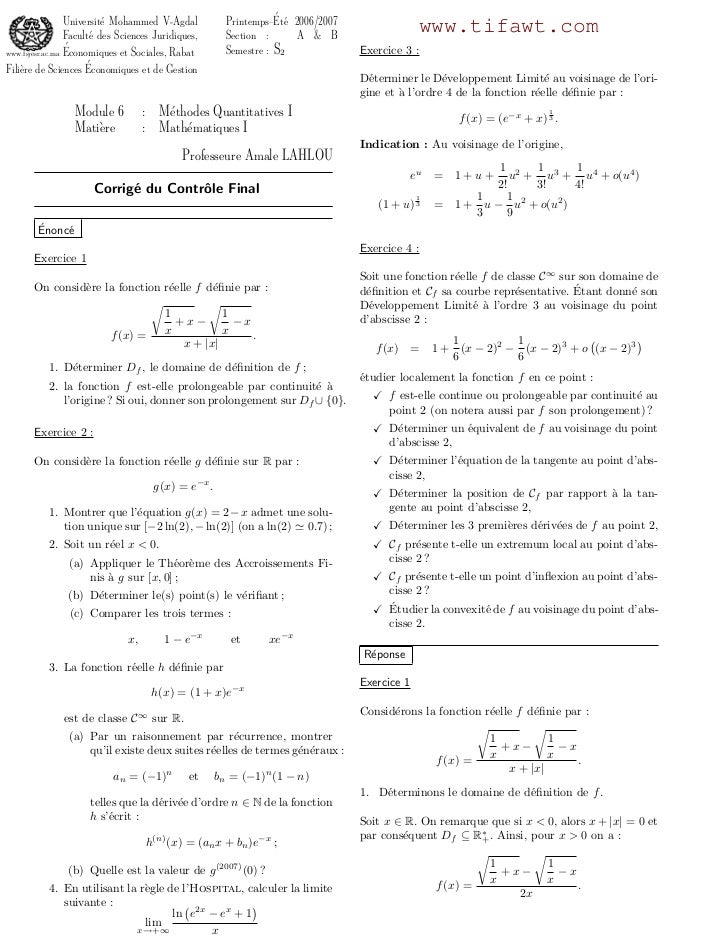 Exam 0607 Corrige