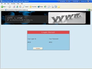 Examtion Log In Online Examination System | PPT