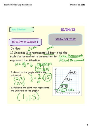 Exam 2 Review Day 1.notebook

October 25, 2013

10/24/13

Mod 1 Review

REVIEW of Module 1

STUDY FOR TEST

Do Now:

1.) O...
