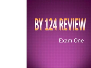 BY 124 REVIEW Exam One 
