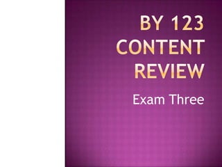 BY 123 Content Review Exam Three 