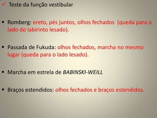 Reflexo CorneanoTranstornos da funçãoLesõesdo nervo trigêmeo podem causar fraqueza, movimentos involuntários anormais, perda sensorial ou outras anormalidades sensoriais, dores faciais, anormalidades tróficas, disfunção autonômica ou anormalidades dos reflexos mediados pelo nervo trigêmeo. As condições mais comumente vistas são dores faciais, especialmente neuralgia do trigêmeo e dormência facial.Herpes zóster agudo do nervo trigêmeo          É extremamente doloroso. É visto em geralem  pacientes idosos ou imunocomprometidos e afeta  mais  comumente  NC V1,  causando dor  e  formação  de  vesículas  sobre a fronte, as pálpe-bras e a córnea(herpes zóster oftálmico).