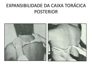 EXPANSIBILIDADE DA CAIXA TORÁCICA
POSTERIOR
 