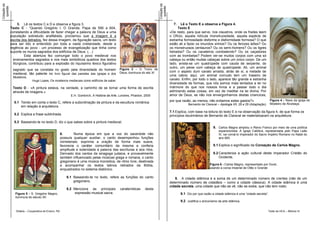 Cotação da




                                                                                                                          Cotação da
 questão




                                                                                                                           questão
                   5. Lê os textos C e D e observa a figura 3.                                                                           7.    Lê o Texto E e observa a Figura 4.
             Texto C - “Quando Gregório I, O Grande, Papa de 590 a 604,                                                                      Texto E
             constatando a dificuldade de fazer chegar a palavra de Deus a uma                                                         «De resto, para que serve, nos claustros, onde os frades leem
             população sobretudo analfabeta, proclamou que a imagem é a                                                                o Ofício, aquela ridícula monstruosidade, aquela espécie de
             escrita dos iletrados, fez dessa imagem, da figuração sacra, um texto                                                     estranha formosidade disforme e disformidade formosa? O que
             para ser lido e entendido por toda a vasta cristandade, desde a                                                           estão ali a fazer os imundos símios? Ou os ferozes leões? Ou
             regência ao povo - um processo de evangelização que tinha como                                                            os monstruosos centauros? Ou os semi-homens? Ou os tigres
             suporte os muros sagrados dos edifícios de Deus. (…)                                                                      listrados? Ou os cavaleiros combatendo? Ou os caçadores
                        Esta abertura fez comungar todo o povo medieval nos                                                            com as trombetas? Podem ver-se muitos corpos com uma só
               ensinamentos sagrados e nos mais simbólicos quadros dos textos                                                          cabeça ou então muitas cabeças sobre um único corpo. De um
               litúrgicos, contribuiu para a explosão do riquíssimo léxico figurativo                                                  lado, avista-se um quadrúpede com cauda de serpente, do
                                                                                              Figura 3 – O Trono de
                                                                                                                                       outro, um peixe com cabeça de quadrúpede. Ali, um animal
              sagrado que se constata no gosto pela diversidade do homem
                                                                                              Deus, iluminura do séc XI                com o aspeto dum cavalo arrasta, atrás de si, a metade de
              medieval, tão patente no livro figural das paredes das Igrejas e dos
                                                                                                                                       uma cabra; aqui, um animal cornudo tem um traseiro de
              Mosteiros.
                             Hugo Lopes, Os mosteiros medievais como edifícios de saber                                                cavalo. Enfim, por todo o lado, aparece tão grande e estranha
                                                                                                                                       diversidade de formas, que nós somos mais tentados a ler no
              Texto D - «A pintura estava, na verdade, a caminho de se tornar uma forma de escrita                                     mármore do que nos nossos livros e a passar todo o dia
              através de imagens.»                                                                                                     admirando estas coisas, em vez de meditar na lei divina. Por
                                                            E.H. Gombrich, A História da Arte, Londres, Phaidon, 2005                  amor de Deus, se não nos envergonhamos destas criancices,
                                                                                                                                       por que razão, ao menos, não evitamos estes gastos?»                     Figura 4 – Nave da igreja do
               5.1 Tendo em conta o texto C, refere a subordinação da pintura e da escultura românica
                                                                                                                                                   Bernardo de Claraval – Apologia XII, 28 e 29 (Adaptação)     Mosteiro de Alcobaça.
                   em relação à arquitetura.
                                                                                                                                       7.1 Explica, com base na leitura do texto E e na observação da figura 4, de que forma os
               5.2 Explica a frase sublinhada.                                                                                         princípios doutrinários de Bernardo de Claraval se materializaram na arquitetura.
               5.3 Baseando-te no texto D, diz o que sabes sobre a pintura medieval.
                                                                                                                                                                      8. Carlos Magno ampliou o Reino Franco por meio de uma política
                                                                                                                                                                          expansionista. A Igreja Católica, representada pelo Papa Leão
                                                      6.       Numa época em que a voz do sacerdote não                                                                   III, vai coroá-lo imperador do Sacro Império Romano no Natal do
                                                      possuía qualquer auxiliar, o canto desempenhou funções                                                              ano 800.
                                                      ministeriais: exprimia a oração de forma mais suave,
                                                      favorecia o caráter comunitário da mesma e conferia                                                             8.1 Explica o significado da Coroação de Carlos Magno.
                                                      amplitude e solenidade à palavra das escrituras e aos ritos.
                                                      Derivado dos cantos da sinagoga judaica, e provavelmente                                                        8.2 Caracteriza a ação cultural deste Imperador Cristão do
                                                      também influenciado pelas músicas grega e romana, o canto                                                           Ocidente.
                                                      gregoriano é uma música monódica, de ritmo livre, destinada
                                                      a acompanhar os textos latinos retirados da Bíblia,                                                          Figura 6 - Carlos Magno, representado por Durer,
                                                      enquadrados no sistema diatónico.                                                                            usando a coroa imperial de Otão o Grande


                                                          6.1 Baseando-te no texto, refere as funções do canto                            9. A cidade islâmica é a soma de um determinado número de crentes (não de um
                                                              gregoriano.                                                              determinado número de cidadãos – como a cidade clássica). A cidade islâmica é uma
                                                                                                                                       cidade secreta, uma cidade que não se vê, não se exibe, que não tem rosto.
                                                          6.2 Menciona as principais           caraterísticas    desta
                Figura 5 – S. Gregório Magno,                  expressão musical sacra.                                                       9.1 Diz por que razão a cidade islâmica é uma “cidade secreta”.
                iluminura do século XII.
                                                                                                                                              9.2 Justifica o aniconismo da arte islâmica.

                Didáxis – Cooperativa de Ensino, RA                                                                                                                                                           Teste de HCA – Módulo III
 