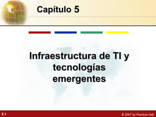 Capítulo 5

Infraestructura de TI y
tecnologías
emergentes

5.1

© 2007 by Prentice Hall

 
