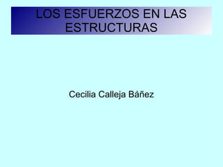 LOS ESFUERZOS EN LAS
ESTRUCTURAS
Cecilia Calleja Báñez
 