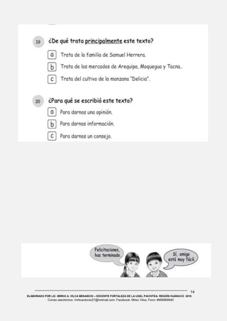 14
ELABORADO POR LIC. MIRKO A. VILCA BENANCIO – DOCENTE FORTALEZA DE LA UGEL PACHITEA- REGIÓN HUÁNUCO 2016
Correo electrónico: mirkoantonio27@hotmail.com; Facebook: Mirko Vilca; Fono: #969968940
19
20
 