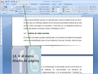 14. Ir al menú diseño de página.