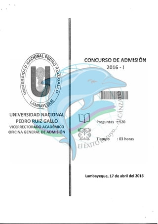 Examen de admisión 2016