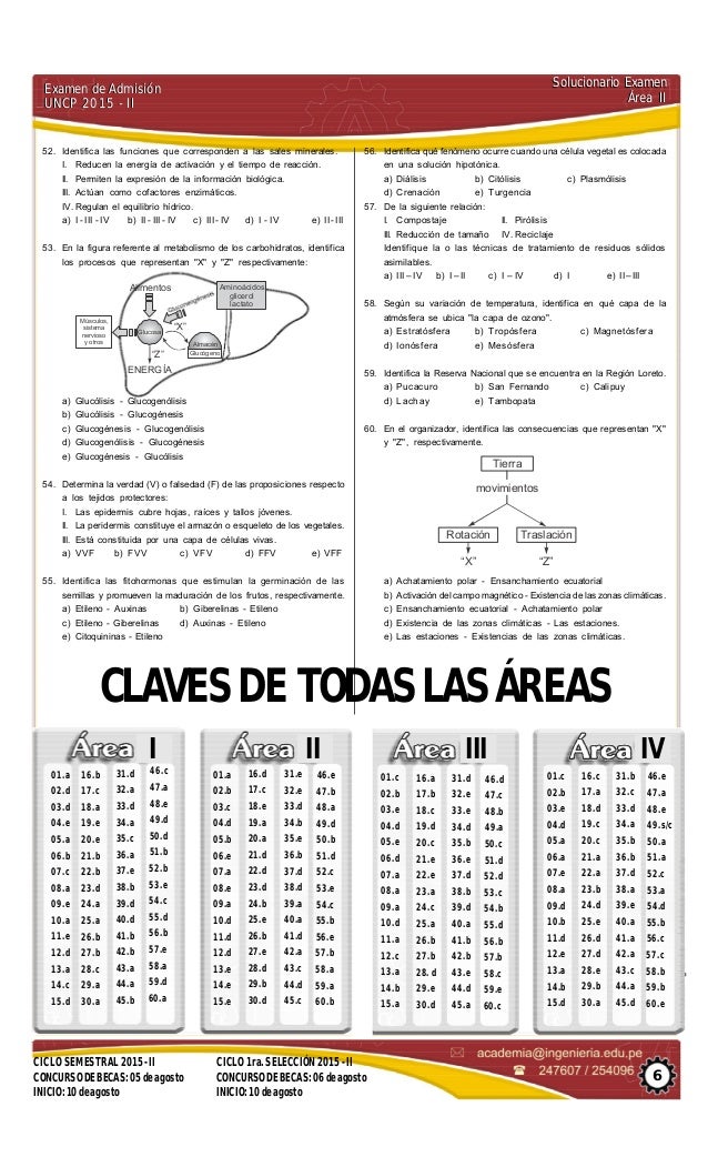 Examen De Admision Uncp 2015 Ii Segunda Fase Examen De Admision Uncp 2015 Ii Segunda Fase
