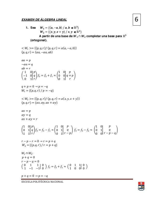 algebra lineal