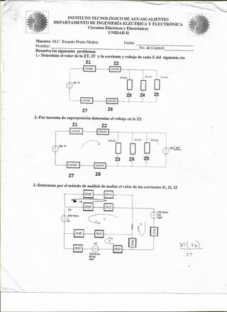 Examen de circuitos electricos y electronicos