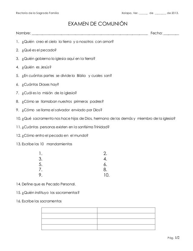 preguntas para hacer la primera comunion examen de comunio y confirmacion preguntas para hacer la primera comunion examen de comunio y confirmacion